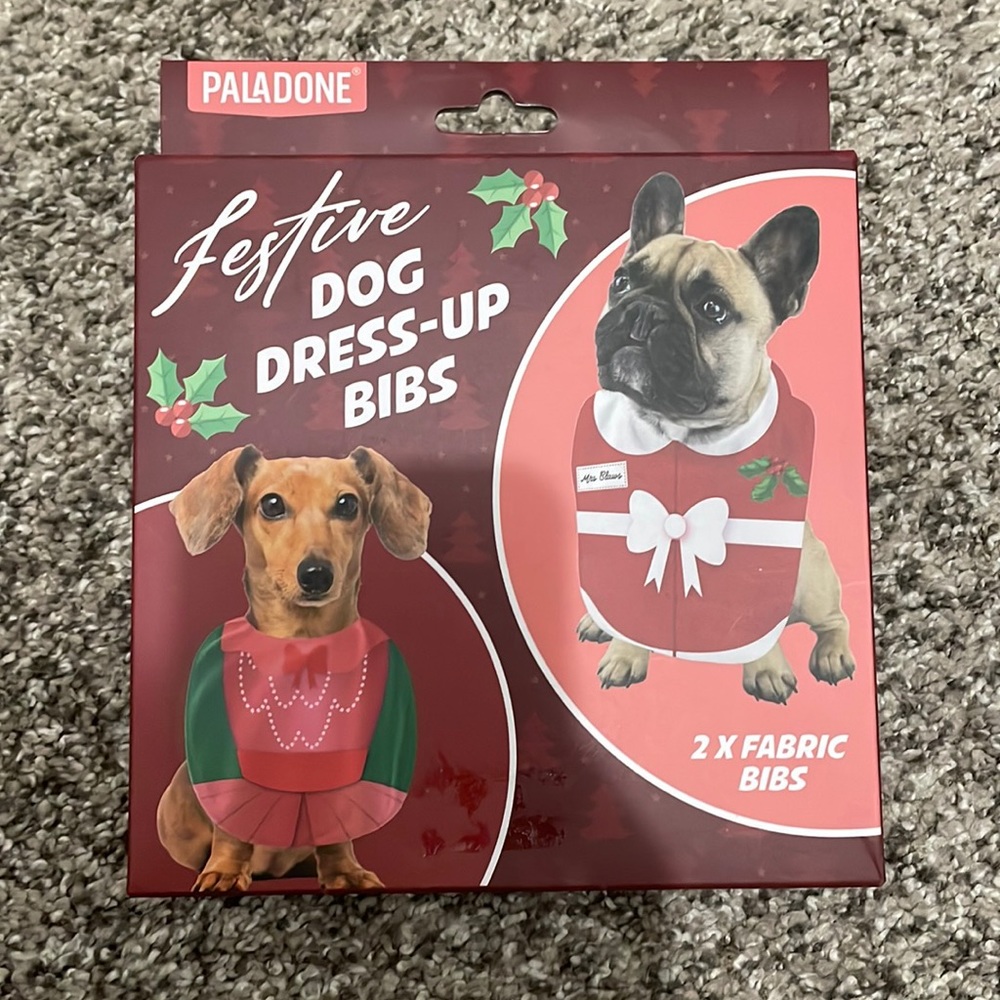 Festive Dog Dress-Up Christmas Bibs (2 pack)